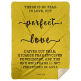 Typography Premium Sherpa Mink Blanket - Perfect Love Expels Fear ~1 John 4:18~
