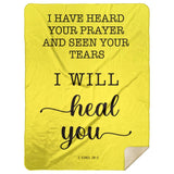 Typography Premium Sherpa Mink Blanket - Surely I Will Heal You ~2 Kings 20:5~