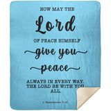 Typography Premium Sherpa Mink Blanket - The Lord Gives Peace ~2 Thessalonians 3:16~