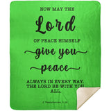 Typography Premium Sherpa Mink Blanket - The Lord Gives Peace ~2 Thessalonians 3:16~