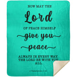 Typography Premium Sherpa Mink Blanket - The Lord Gives Peace ~2 Thessalonians 3:16~