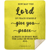 Typography Premium Sherpa Mink Blanket - The Lord Gives Peace ~2 Thessalonians 3:16~