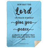 Typography Premium Sherpa Mink Blanket - The Lord Gives Peace ~2 Thessalonians 3:16~