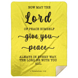Typography Premium Sherpa Mink Blanket - The Lord Gives Peace ~2 Thessalonians 3:16~