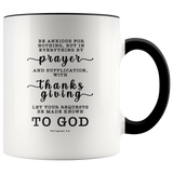 Typography Dishwasher Safe Accent Mugs - Let Your Request Be Made Known To God ~Philippians 4:6~