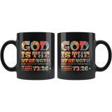 Bible Verses Black Mugs - Psalm 73:26 (Design 3) - Meditate Healing Christian Store