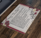 Bible Verses Anti-Slip Protective Doormat Prayer for Provision ~Psalm 23:1-6~ (Design: Flower Frame 1)