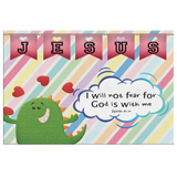 Hope Inspiring Nursery & Kids Bedroom Framed Canvas Wall Art - God Is With Me ~Isaiah 41:10~ (Design: Dinosaur)
