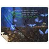 Bible Verses Premium Sherpa Mink Blanket - Strength In My Soul ~Psalm 138:3~