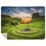 Bible Verses Premium Sherpa Mink Blanket - The Lord Delivered Me From All My Fears ~Psalm 34:4~