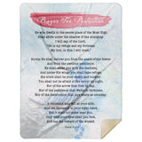 Bible Verses Premium Mink Sherpa Blanket - Prayer for Protection ~Psalm 91:1-8~ (Design: Dreamy 2)