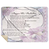 Bible Verses Premium Mink Sherpa Blanket - Prayer for Protection ~Psalm 91:1-8~ (Design: Flower Frame 3)