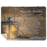 Bible Verses Premium Mink Sherpa Blanket - Prayer for Protection ~Psalm 91:1-8~ (Design: Lamp 1)
