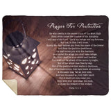 Bible Verses Premium Mink Sherpa Blanket - Prayer for Protection ~Psalm 91:1-8~ (Design: Lamp 3)
