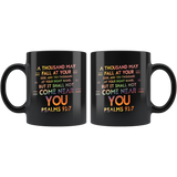 Bible Verses Dishwasher Safe Black Mugs - Psalm 91:7 Design 8