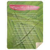 Bible Verses Premium Mink Sherpa Blanket - Prayer for Protection ~Psalm 91:1-8~ (Design: Leaf 1)