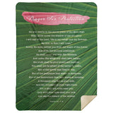 Bible Verses Premium Mink Sherpa Blanket - Prayer for Protection ~Psalm 91:1-8~ (Design: Leaf 2)