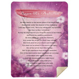 Bible Verses Premium Mink Sherpa Blanket - Prayer for Protection ~Psalm 91:1-8~ (Design: Misty 3)