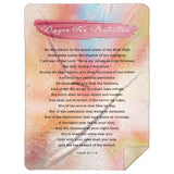 Bible Verses Premium Mink Sherpa Blanket - Prayer for Protection ~Psalm 91:1-8~ (Design: Watercolor 2)