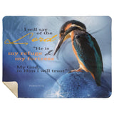 Bible Verses Premium Sherpa Mink Blanket - The Lord Is My Refuge & My Fortress ~Psalm 91:2~
