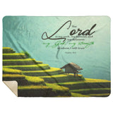 Bible Verses Premium Sherpa Mink Blanket - The Lord Is My Rock & Fortress ~Psalm 18:2~