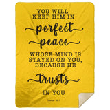 Typography Premium Sherpa Mink Blanket - You Keep Him In Perfect Peace ~Isaiah 26:3~