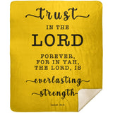 Typography Premium Sherpa Mink Blanket - The Lord Is Everlasting Strength ~Isaiah 26:4~