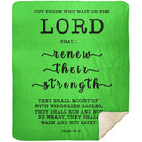 Typography Premium Sherpa Mink Blanket - The Lord Renew My Strength ~Isaiah 40:31~