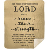 Typography Premium Sherpa Mink Blanket - The Lord Renew My Strength ~Isaiah 40:31~
