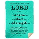 Typography Premium Sherpa Mink Blanket - The Lord Renew My Strength ~Isaiah 40:31~