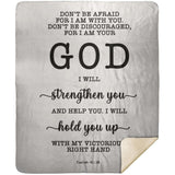 Typography Premium Sherpa Mink Blanket - Fear Not For I Am With You ~Isaiah 41:10~