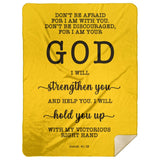 Typography Premium Sherpa Mink Blanket - Fear Not For I Am With You ~Isaiah 41:10~
