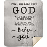 Typography Premium Sherpa Mink Blanket - Fear Not, I Will Help You ~Isaiah 41:13~