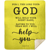 Typography Premium Sherpa Mink Blanket - Fear Not, I Will Help You ~Isaiah 41:13~