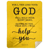 Typography Premium Sherpa Mink Blanket - Fear Not, I Will Help You ~Isaiah 41:13~