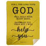 Typography Premium Sherpa Mink Blanket - Fear Not, I Will Help You ~Isaiah 41:13~