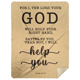 Typography Premium Sherpa Mink Blanket - Fear Not, I Will Help You ~Isaiah 41:13~