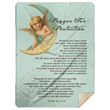 Bible Verses Premium Mink Sherpa Blanket - Prayer for Protection ~Psalm 91:9-16~ (Design: Angel 1)