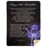 Bible Verses Premium Mink Sherpa Blanket - Prayer for Protection ~Psalm 91:9-16~ (Design: Angel 1)