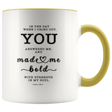 Typography Dishwasher Safe Accent Mugs - Strength In My Soul ~Psalm 138:3~