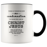 Typography Dishwasher Safe Accent Mugs - No More Condemnation ~Romans 8:1~