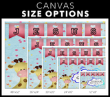 Hope Inspiring Nursery & Kids Bedroom Framed Canvas Wall Art - Spirit Of God Lives In Me ~1 Corinthians 3:16~ (Design: Giraffe 2)