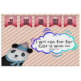 Hope Inspiring Nursery & Kids Bedroom Framed Canvas Wall Art - God Is With Me ~Isaiah 41:10~ (Design: Panda 2)