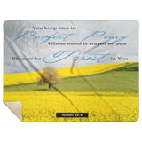Bible Verses Premium Sherpa Mink Blanket - You Keep Him In Perfect Peace ~Isaiah 26:3~
