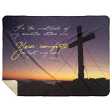 Bible Verses Premium Sherpa Mink Blanket - Your Comfort Delights My Soul ~Psalm 94:19~