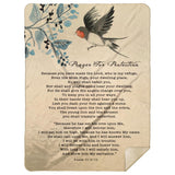 Bible Verses Premium Mink Sherpa Blanket - Prayer for Protection ~Psalm 91:9-16~ (Design: Bird 3)