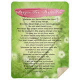 Bible Verses Premium Mink Sherpa Blanket - Prayer for Protection ~Psalm 91:9-16~ (Design: Misty 2)