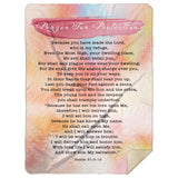 Bible Verses Premium Mink Sherpa Blanket - Prayer for Protection ~Psalm 91:9-16~ (Design: Watercolour 2)