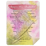 Bible Verses Premium Mink Sherpa Blanket - Prayer for Protection ~Psalm 91:9-16~ (Design: Watercolour 3)