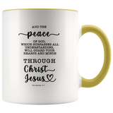 Typography Dishwasher Safe Accent Mugs - Guard Your Heart Through Christ Jesus ~Philippians 4:7~